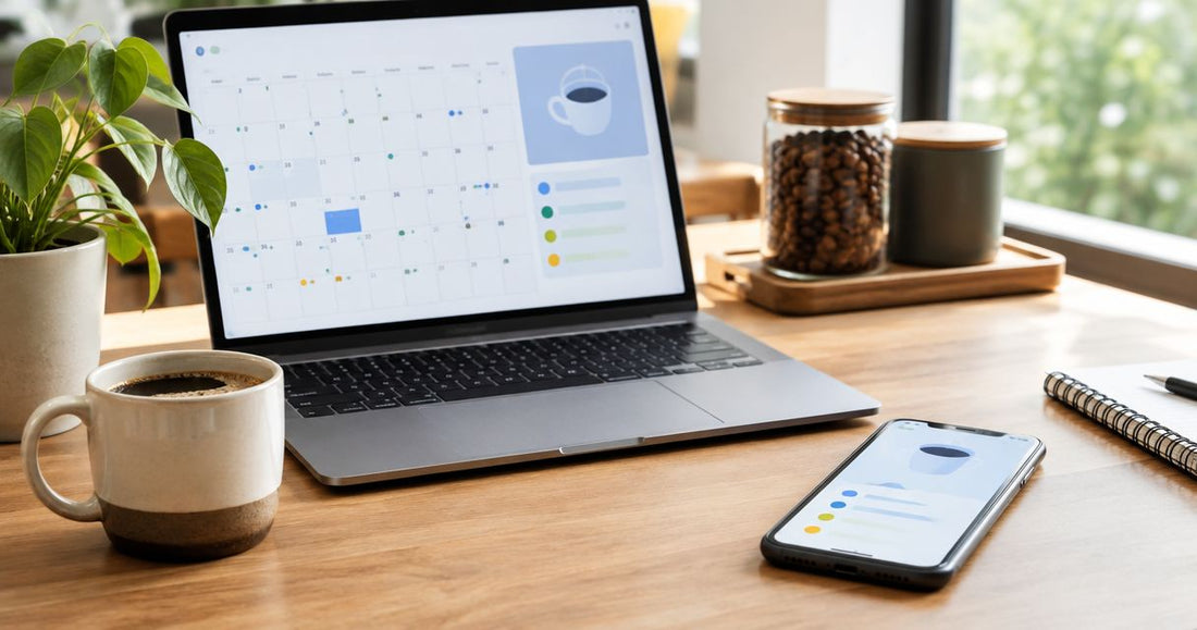 Coffee subscription to a shared calendar: restock reminders