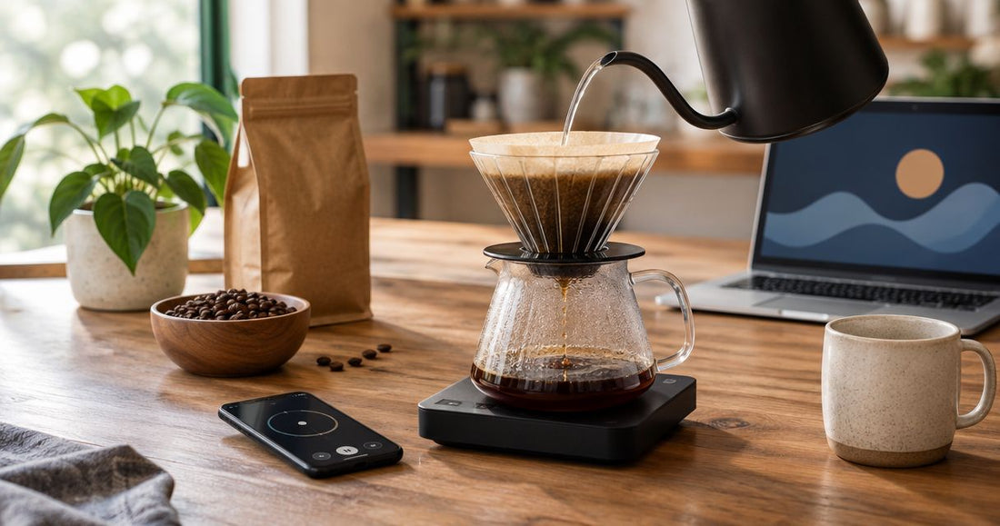 Single origin coffee to a dialed-in pour-over: brew timer workflow